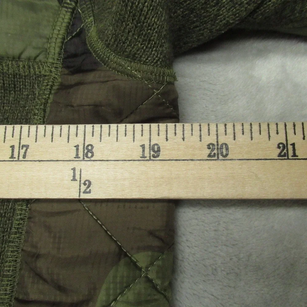 Burton‎ Pierce Fleece Jacket Men Small Green Camo Full Zip Hybrid Ski Outdoor